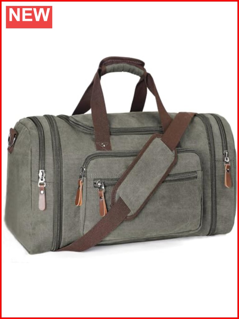 Canvas Duffle Bag Large Travel Tote Overnight Weekender Shoulder Luggage
